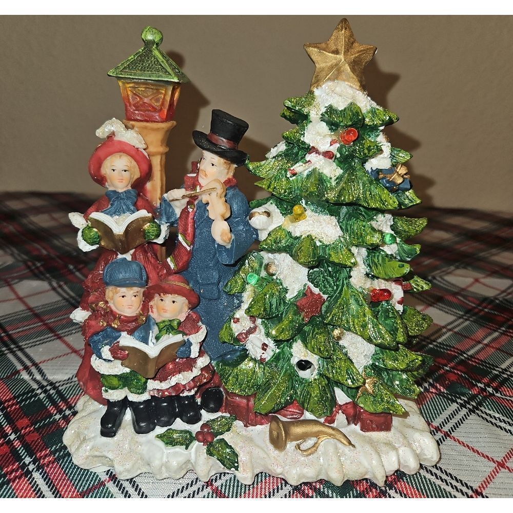 Festive Holiday Motion Sensored Musical Singing Carolers Figurine